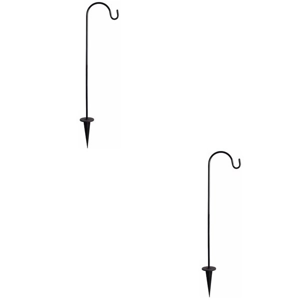 BESPORTBLE Shepherd Hook, Outdoor Garden Hook, 24 Inch 2-Pack, Garden Pole for Bird Feeder Plant Hook Solar Light Hanger Lawn Stakes