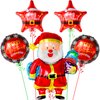 KatchOn, Christmas Santa Balloon and Star Balloons - 37 Inch, Pack of 5 | Christmas Foil Balloons for Christmas Decorations Indoor | Merry Christmas Balloons Decorations | Christmas Party Decorations