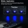 Twidec/3 Gang Rocker Toggle Switch Panel with 12V DC Round Dot Lighted 20A 3 Pins ON/Off SPST Switch Control for Car Or Boat Blue LED Light KCD2-102N-BU-XBZ
