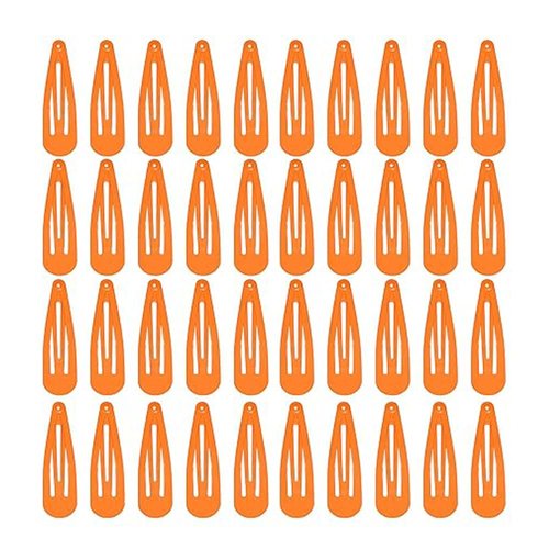 Pagabach 20 pcs 2 Inch Orange Barrettes Metal Snap Clip Women Metal Hair Clips Accessories Water Drop for Hairdressing Wedding