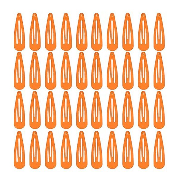 Pagabach 20 pcs 2 Inch Orange Barrettes Metal Snap Clip Women Metal Hair Clips Accessories Water Drop for Hairdressing Wedding