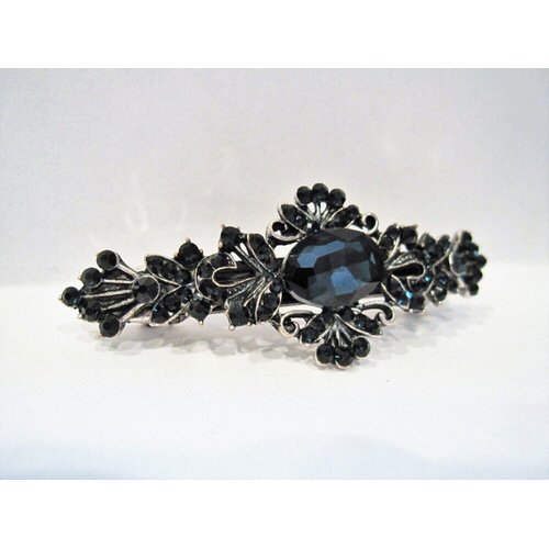Small blue crystal hair barrette clip bridal clip bridal barrette gothic hair