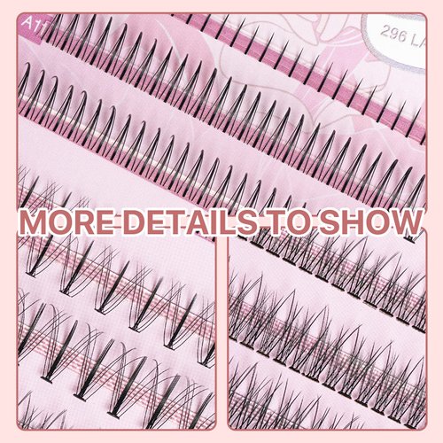 MLEN DIARY Individual Lashes 296 Clusters Lashes 4 Types Manga Lashes Individual Natural Look 9-13mm Eyelash Extension Kit for Make Up DIY