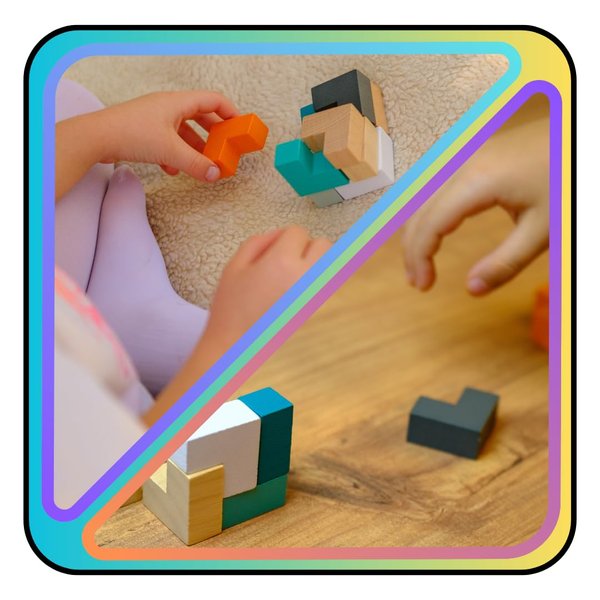 3D Cube Puzzle, Games for Trips, Educational Development Toys, Birthday Gifts, Preschool Education Activity for 3+ Years Old Boy Girl, Games for Kids, Wodden Puzzle, Gift for Kids