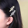 Iaceble Flower Hair Clip Hairpin Gold Metal Hairclip Pin Minimalist Flower Side Clip Barrette Hollow Flower Alligator Hair Clips Decorative Hair Accessories for Women and Girls