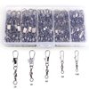 200PCS Barrel Snap Swivel Fishing Accessories, Premium Fishing Gear Equipment with Ball Bearing Swivels Snaps Connector for Quick Connect Fishing Lures