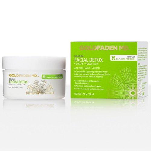 GOLDFADEN MD Facial Mask Clarifying Face Mask w/Zinc Oxide, Sulfur, Salicylic Acid & Grapefruit Deep Clean Minimizes the Appearance of Redness, Blackheads & Pores 1.7 ﬂ oz