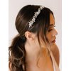 SWEETV Rhinestone Bridal Headband Silver Crystal Tiara for Women Pearl Wedding Headpieces for Bride Hair Accessories for Prom Birthday Party