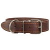 Dogs My Love Genuine Leather Dog Collar Studded 1.5" Wide, 16.5"-20" Neck (Brown)
