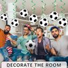 30 Pcs Soccer Ball Hanging Swirls Soccer Party Decorations Soccer Garland Soccer Party Supplies for Boys Kids Birthday Baby Shower Sports Themed Party Decoration One Sided Printing