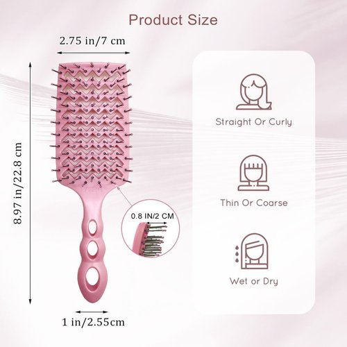 CIYOUYJXDIAN Vented Detangling Hair Brush Hair Scalp Massager Shampoo Brush (pink-2)