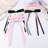 Atoden Hair Bows Hair Ribbon Tassel Bow Hair Clips 8 Pcs Coquette Bows Silky Satin Long Tail Bowknot Hair Clips Alligator Clips Cute Hair Accessories for Women Girls Gifts Black Beige Pink Purple