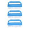 Superio Nail Brush Cleaner with Handle 3 Pack, Durable Scrub Brush to Clean Toes and Fingernails, All Purpose Hand Scrubber Nail Scrubbing Cleaning Brush - Stiff Bristles, Easy to Use (3-Pack)