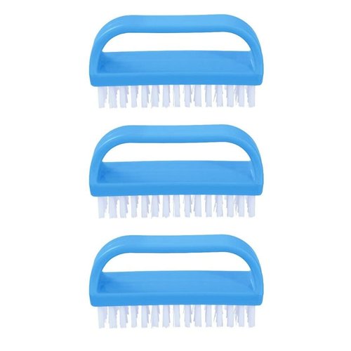 Superio Nail Brush Cleaner with Handle 3 Pack, Durable Scrub Brush to Clean Toes and Fingernails, All Purpose Hand Scrubber Nail Scrubbing Cleaning Brush - Stiff Bristles, Easy to Use (3-Pack)