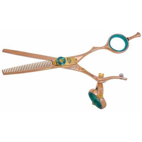 Kissaki Hair Scissors Kanagawa 30 tooth Rose Gold B Titanium Double Swivel Thinning Shears Hairdressing Scissors