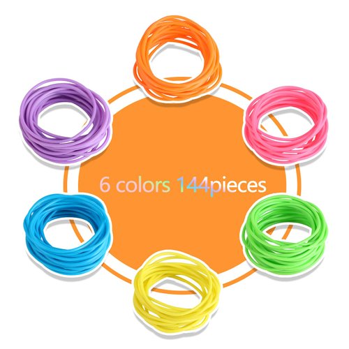 Adorox 144 Bracelets Neon Jelly Bracelets Rainbow Colors Party Favors Birthday Gifts Prizes Assorted Holiday Gift Christmas (Assorted (144 Bracelets))