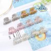 Claw Jaw Clips 12PCS Small for Thin Hair Styling Accessories Classic Clamp for Women Girls (Sequins)