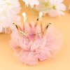 Mobestech Hair Clip, Deep Pink Rhinestone Crown Hair Clip for Girls Princess Crown Hair Pin Crystal Tiara Bobby Pins, 1 Count