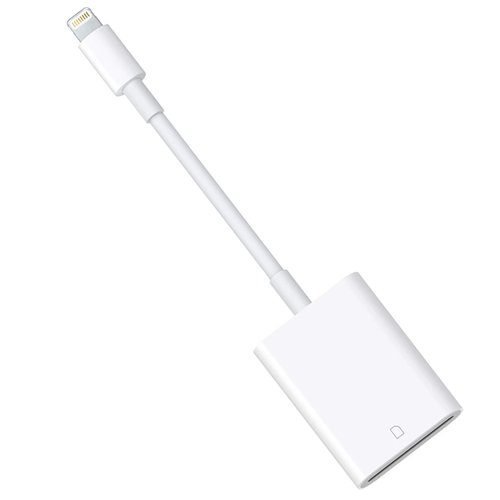 Lightning to SD Card Reader for Select iPhone, iPad and iPod Models (Support iOS 13 and Before), Trail Game Camera Viewer, No App Required (White)