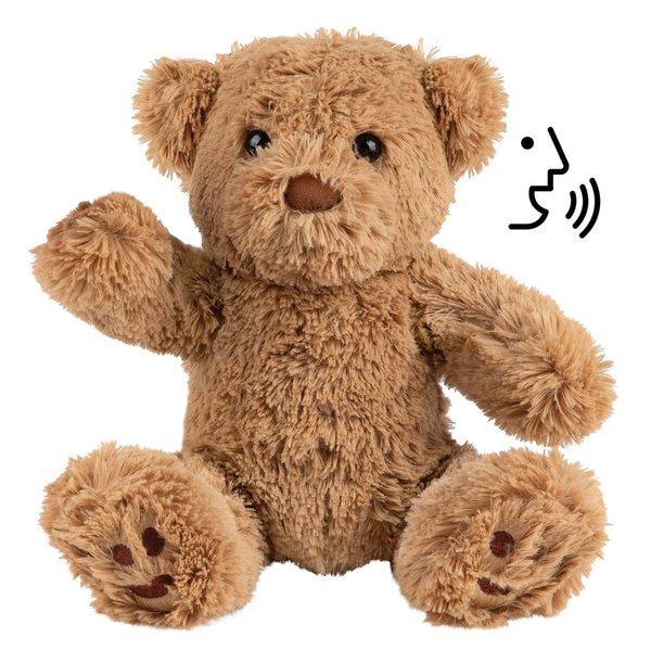 Play Brainy Breezy Beez Ultra Soft Plush Teddy Bear Stuffed Animal with One Press Play Voice Technology for 3 & Up - Unique Baby Gift for Kids’ Self-Soothing & Calming Techniques