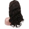Voloria 10A Brazilian Human Hair U Part Lace Front Wig with Baby Hair Natural Black Color for Women 130% Density 20inch