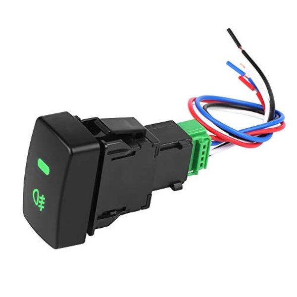 Fog Light Switch,5 Pin Black Plastic Car Push Button Fog Light Switch for Honda Civic Accord CRV