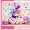 Sepamoon 32 Pcs Candy Party Decorations Includes Ice Cream Cut Outs Donuts Cutouts Round Lollipop Cupcakes Candyland with Glue Point Dots for Classroom Home Room Decor