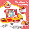 Kids Cash Register Toy with Scanner Realistic, Pretend Play Cash Register with Fast Food/Play Money/Credit Card/Calculator/Microphone Gift Ideas for Toddlers Girls Boys 2-4 3-5 4-8