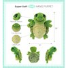 DolliBu Sea Turtle Hand Puppet - Super Soft Plush Stuffed Animal Hand Puppets for Kids, Cute Educational Turtle Hand Puppets for Adults, Teaching Story Telling Puppet Show Theater Games - 10 Inches