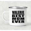 Designsify Gifts, Valerie Best Mom Ever, 12oz Camping Mug Stainless Steel Enamel Tea-Cup with Handle, for Birthday Anniversary Mom Dad Parents Fathers Mothers Day Party, to Men Women Him Her Friend