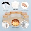 Miayon 6Pcs Glass Cosmetic Container with Wood Grain Lid Refillable Cosmetic Jar Frosted Glass Cream Container with Leak-proof Lid Empty Sample Jar for Makeup,Lotion,Eye Creams,Scrub Cream,Home Travel