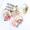 Cinaci 8 Pack Decorative Pearl Flower Hair Ties Rubber Bands Floral Ponytail Holders Hair Scrunchies Ropes Elastics Accessories for Toddlers Kids Teens Girls