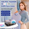 KN95 Face Masks Adults Disposable - 100 Pack KN95 Masks Protective Comfortable KN95 Masks 5-Layer KN95 Breathable Safety Face Masks & 5 Adjustable Mask Holder KN95 Masks 10 Colors