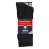 3 Pairs of Premium Cotton Loose Top Diabetic Neuropathy Crew Socks (10-13, Black)