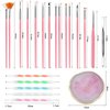 22 Pcs Nail Art Brushes Set, 1 Pcs Resin Nail Art Palette, 15 Pcs Nail Art Brushes, 5 Pcs Nail Art Dotting Pens, 1 Pcs Cosmetic Makeup Spatula Stirring Rod, Nail Design Tools for Nail Art Home Salon