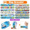 48 PCS Transportation Party Favors 24PCS Tattoos Stickers 24PCS Slap Bracelets Wristbands Perfect for Themed Birthday Baby Showers or Classroom Rewards Ideal Decor and Gifts for Girls and Boys