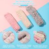 9 Pcs Reusable Spa Headband Wrist Washband Face Wash Set Include 3 Microfiber Headband 6 Wrist Washband for Women Girls Avoid Liquid from Spilling Down Arms(Hot Pink, Beige, Coffee,Gentle Style)