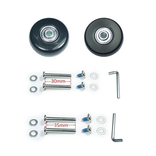 F-ber Luggage Suitcase Wheels Replacement Kit 64mm x 18mm with ABEC 608zz Inline Outdoor Skate Replacement Wheels, One Set of (2) Wheels (OD:64 W:18 ID:6 Axles:30 & 35mm)