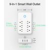 GHome Smart Plug Outlet Extender, Surge Protector with 3 Individually Controlled Smart Outlets and 3 Smart USB Ports, Works with Alexa Google Home, Wall Adapter Plug for APP Control,15A/1800W