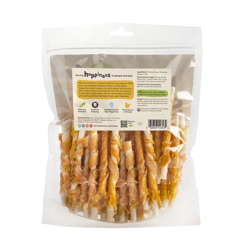 Pet 'n Shape Chik 'n Hide Twists – Chicken Wrapped Rawhide Natural Dog Treats, Small, 16 oz