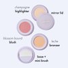 Subtl Beauty 3-in-1 travel makeup kit by subtl staks | powder blush, bronzer, and highlighter | includes mirror lid and mini brush | for fair-light skin tones