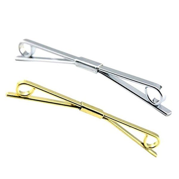 2pcs (gold+silver) Tie Collar Bar Pin Collar Bar Shirt Clip Men's Shirt Suit Plated Metal Collar Pin Best for Gentlemen (2)