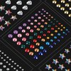ZLXIN 10 Sheets Eye Body Face Gems Rhinestone Stickers Self Adhesive Rhinestones Rainbow Face Gems for Women Festival Accessory and Nail Art Decorations (Starlight style)