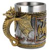 alikiki Medieval Dungeons and Dragons Coffee mug - 15.8oz Stainless Gold Roaring Dragon Beer Drink Mug for GOT Dragon Lovers Collector Ideal Novelty Gothic Father Day Gift Party Decoration