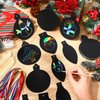 Hollowfly 80 Pieces Christmas Ornament Scratch Cards Rainbow Light Bulb Scratch Paper Christmas Tree Ornaments Christmas Party Supplies for Winter Xmas Home DIY Activities