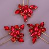 Rumtock 6pcs Red Rhinestones Hair Pins Set for Women Girls Wedding Bridal Hair Styling Jewelry Handmade Hair Piece (Red)