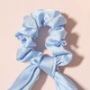 3PCS Hair Scarf Scruncheis for Women Knotted Bow Hair Ties Elastic Bands Satin Hair Ribbon Scrunchy Red Ponytail Holder for Women and Girls (Blue Lilac Pink)