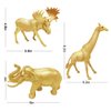 Metallic Gold Safari Animals Figurines Toys 12Pcs, Jungle Animal Figures, Wild Plastic Animals with Giraffe Lion Elephant for Baby Shower Decor, Wild Themed Birthday Wedding Party Favors