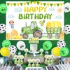 Sursurprise Tractor Birthday Decorations for Boy, Tractor Birthday Backdrop Banner Cake Topper Balloon for Farm Tractor Birthday Party Supplies