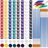 12Pcs Mini Acrylic Paint Set,Washable Paint Set in 8 Colors,5 ml Paint Strips for Kids & Adults,Filled Paint Sets with 12 Paintbrushes Perfect for Home Classroom Parties Painting Art Supplie